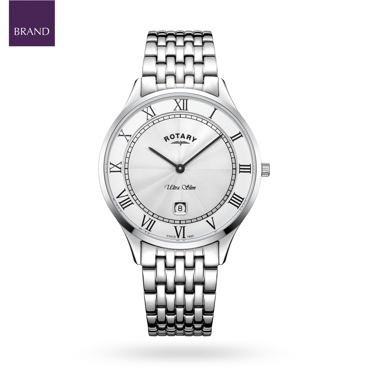 Rotary Ultra Slim, White Dial with Stainless Steel Bracelet - GB08300/01