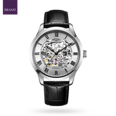 Rotary Greenwich Skeleton Automatic, Silver Dial with Black Leather Strap - GS02940/06