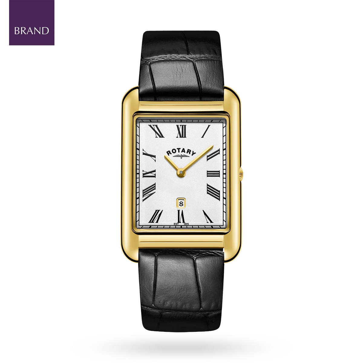 Rotary Cambridge Watch, White Dial with Black Leather Strap - GS05283/01