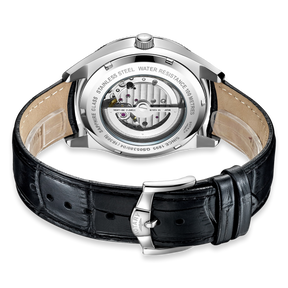 Rotary Henley Automatic Watch, Black Dial with Black Leather Strap - GS05380/04