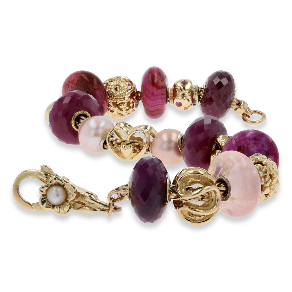 Trollbeads Exclusive 18ct Yellow Gold Heart to Heart on Inspiration Bracelet