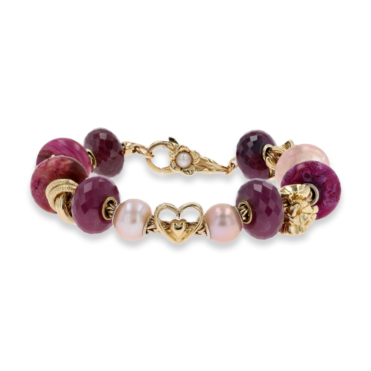 Trollbeads Exclusive 18ct Yellow Gold Heart to Heart on Inspiration Bracelet