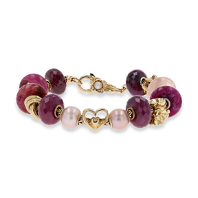 Trollbeads Exclusive 18ct Yellow Gold Heart to Heart on Inspiration Bracelet