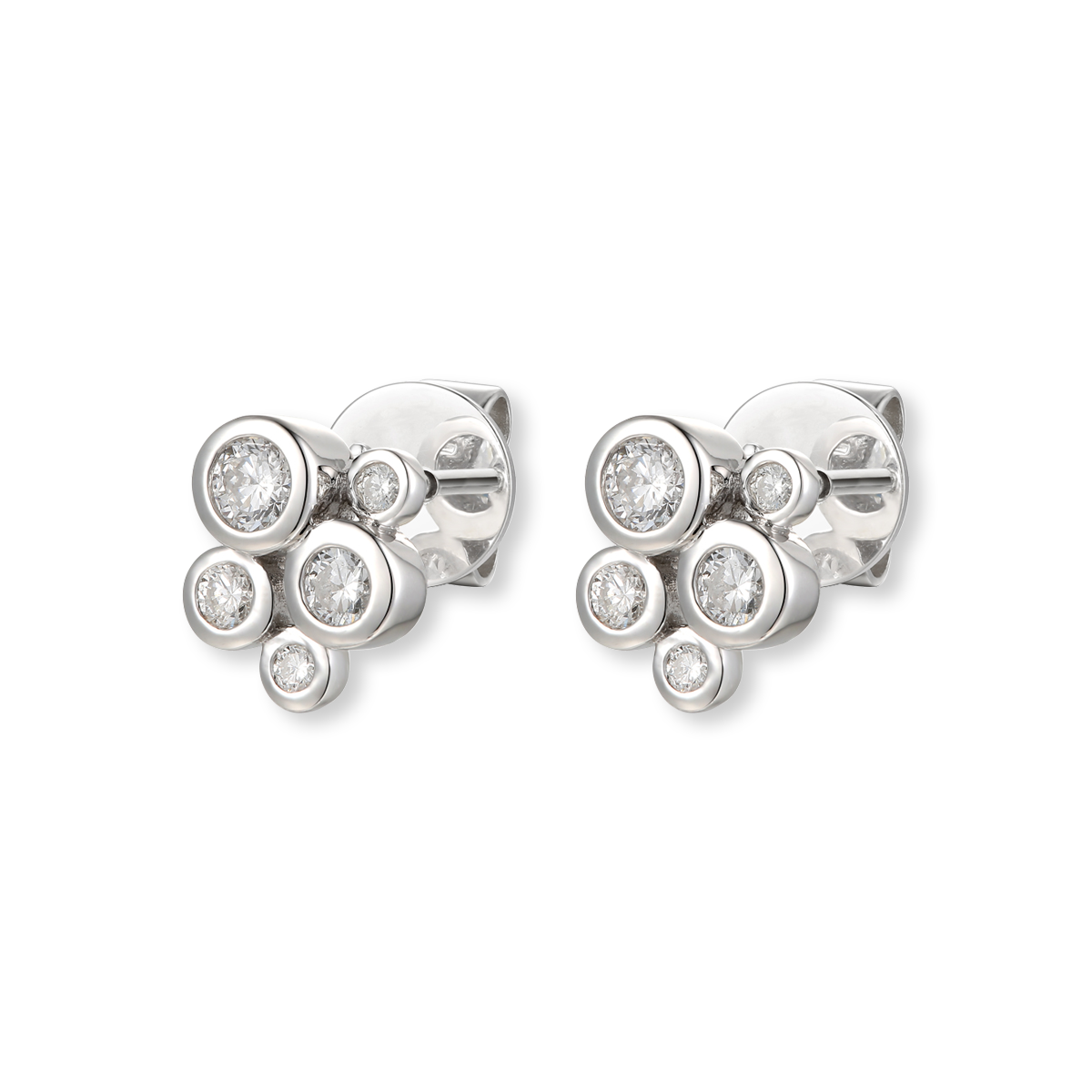 18ct White Gold 0.41cts Diamond Bubble Stud Earrings