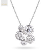 18ct White Gold 0.58cts Diamond Bubble Pendant & Chain