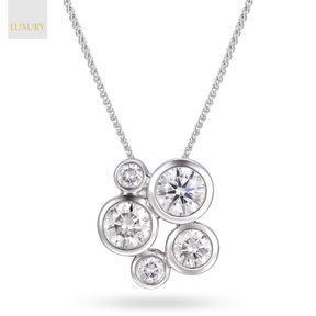 18ct White Gold 0.58cts Diamond Bubble Pendant & Chain