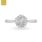 18ct White Gold Trilliant Cut 0.65ct Diamond Flower Ring