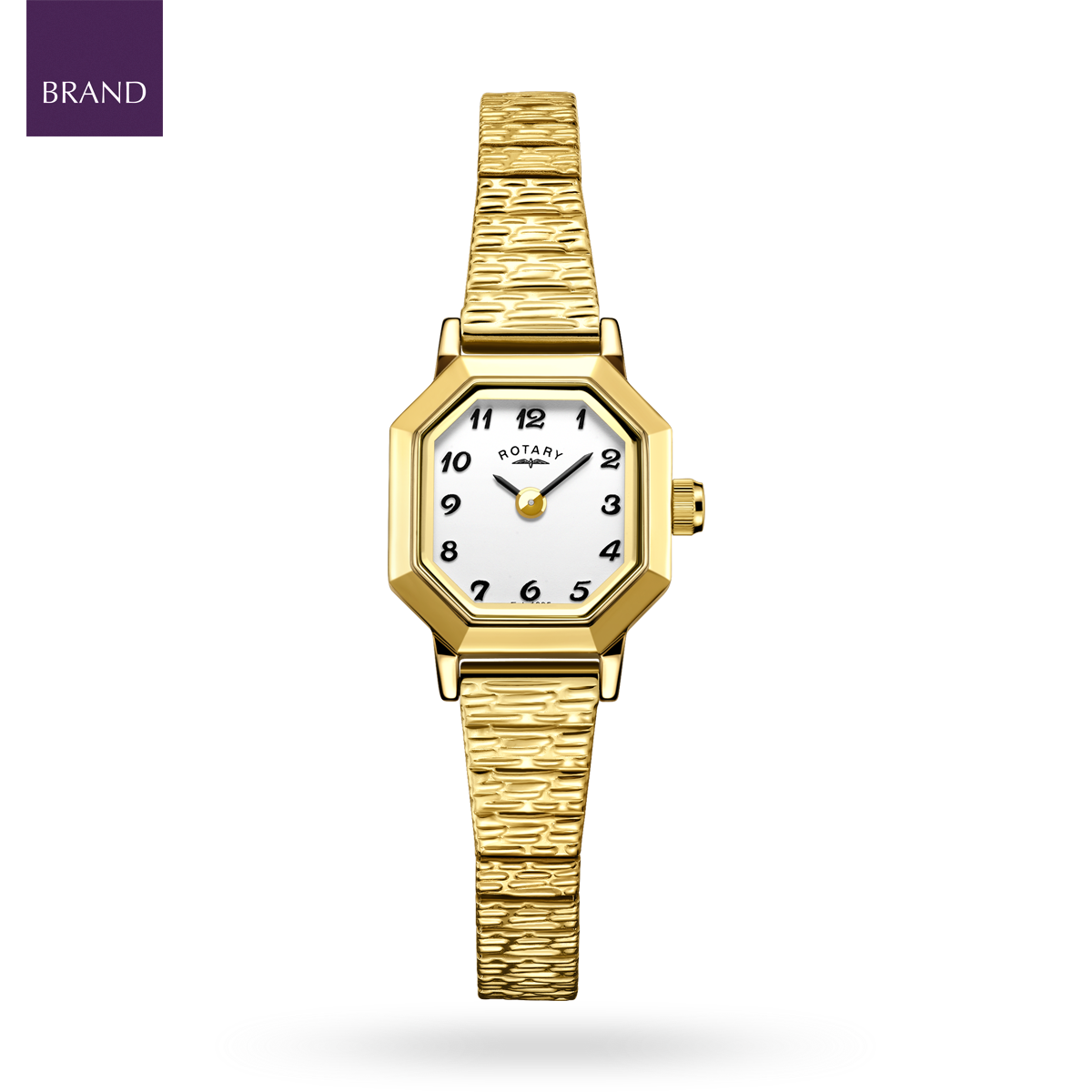 Rotary Altera Watch, Octagon Shaped White Dial with Gold Plated Bracelet - LB00764/29