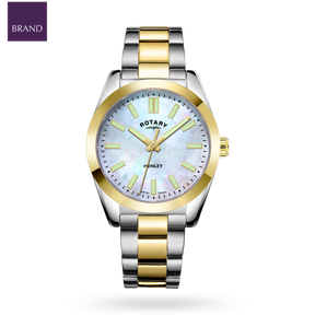 Rotary Henley 2-Tone Watch, Mother of Pearl Dial with Stainless Steel Bracelet - LB05281/41