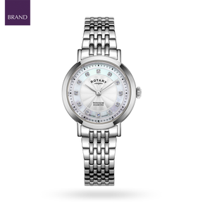 Rotary Windsor Diamond Set, Mother of Pearl Dial with Stainless Steel Bracelet - LB05420/41/D