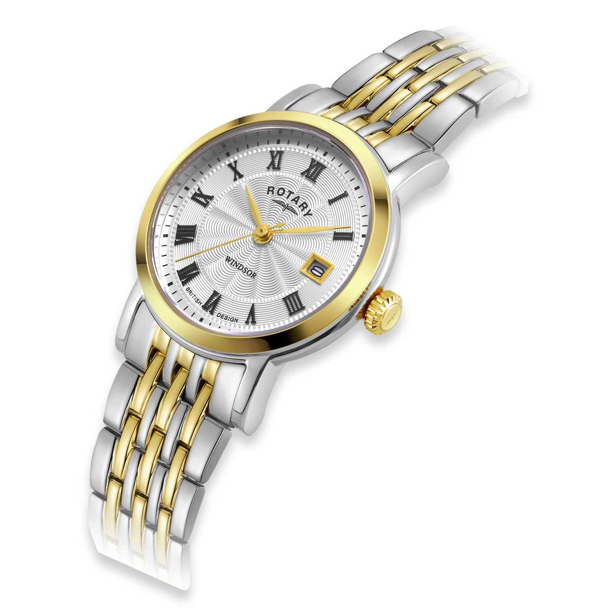 Rotary Windsor 2-Tone, Silver Dial with Stainless Steel Bracelet - LB05421/01