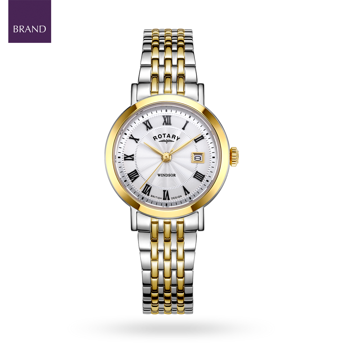 Rotary Windsor 2-Tone, Silver Dial with Stainless Steel Bracelet - LB05421/01