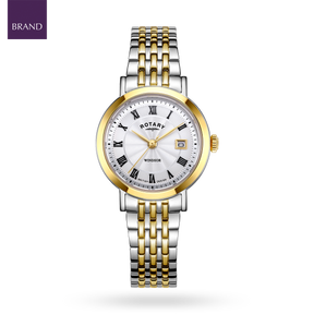 Rotary Windsor 2-Tone, Silver Dial with Stainless Steel Bracelet - LB05421/01