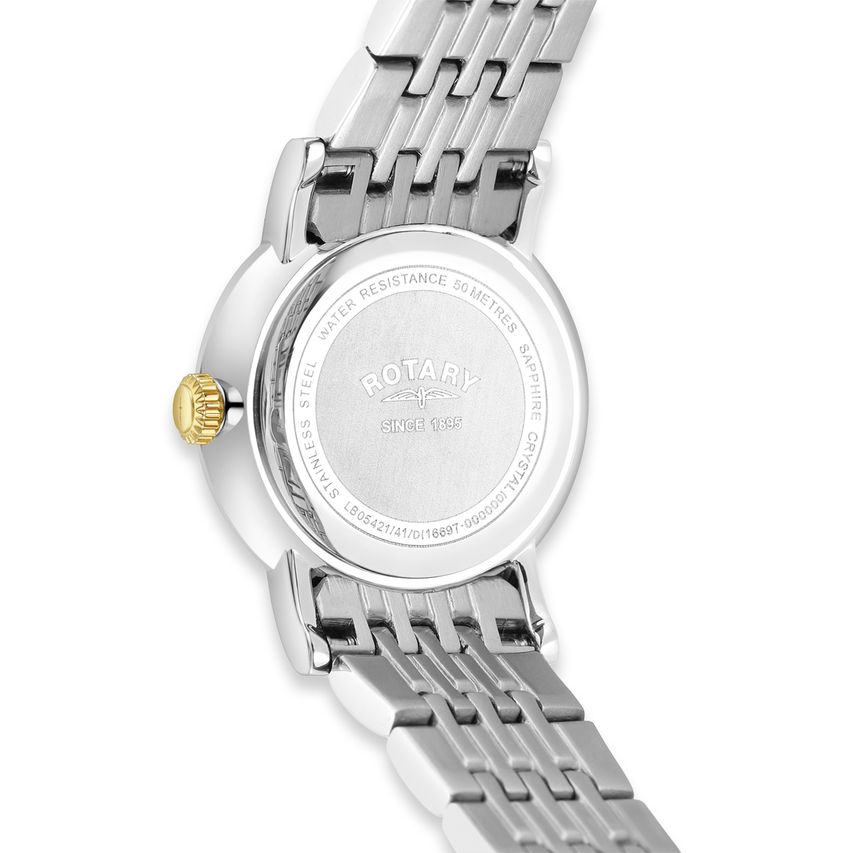 Rotary Windsor 2-Tone Diamond Set, Mother of Pearl Dial with Stainless Steel Bracelet - LB05421/41/D