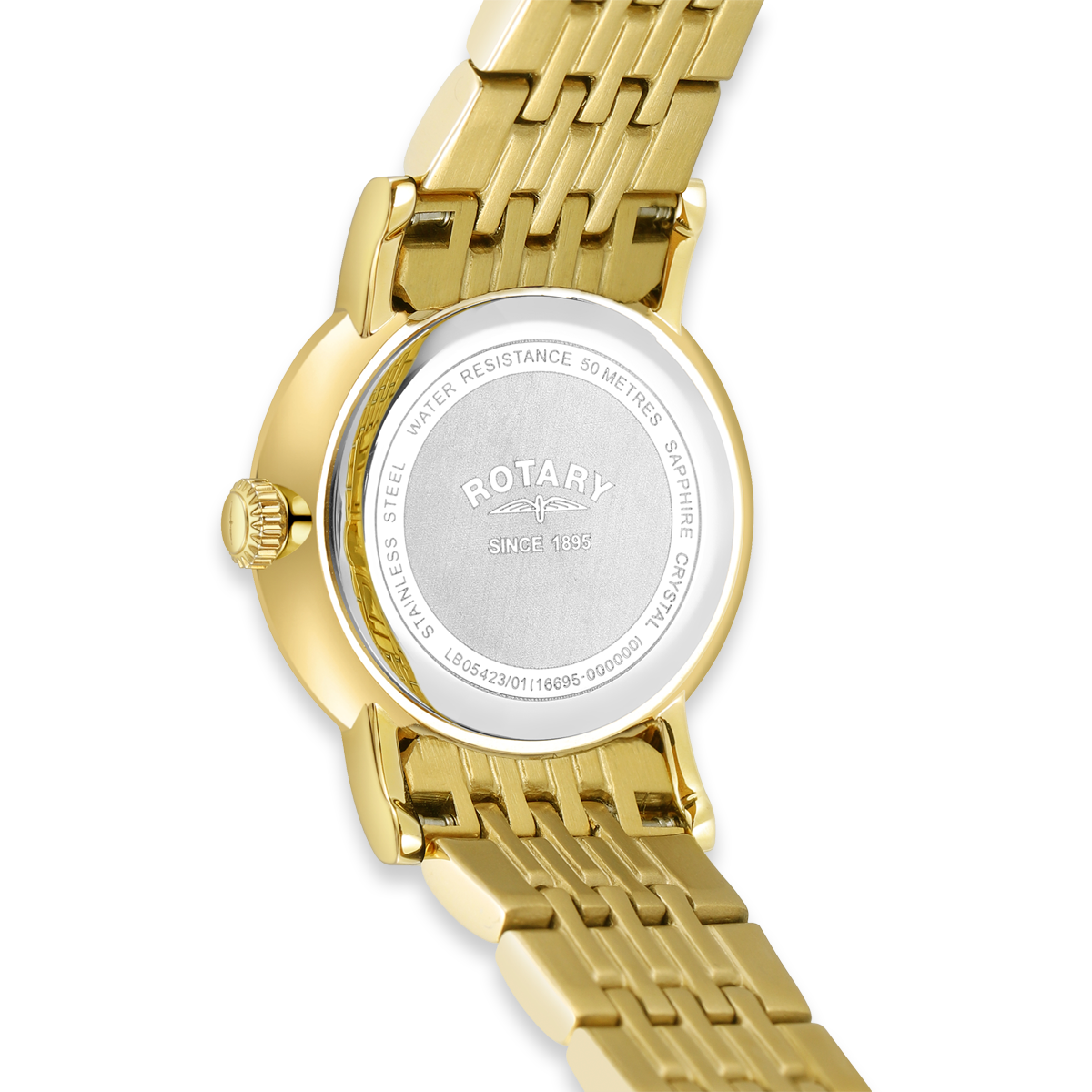 Rotary Heritage Watch, Silver Dial with Gold Plated Bracelet - LB05423/01