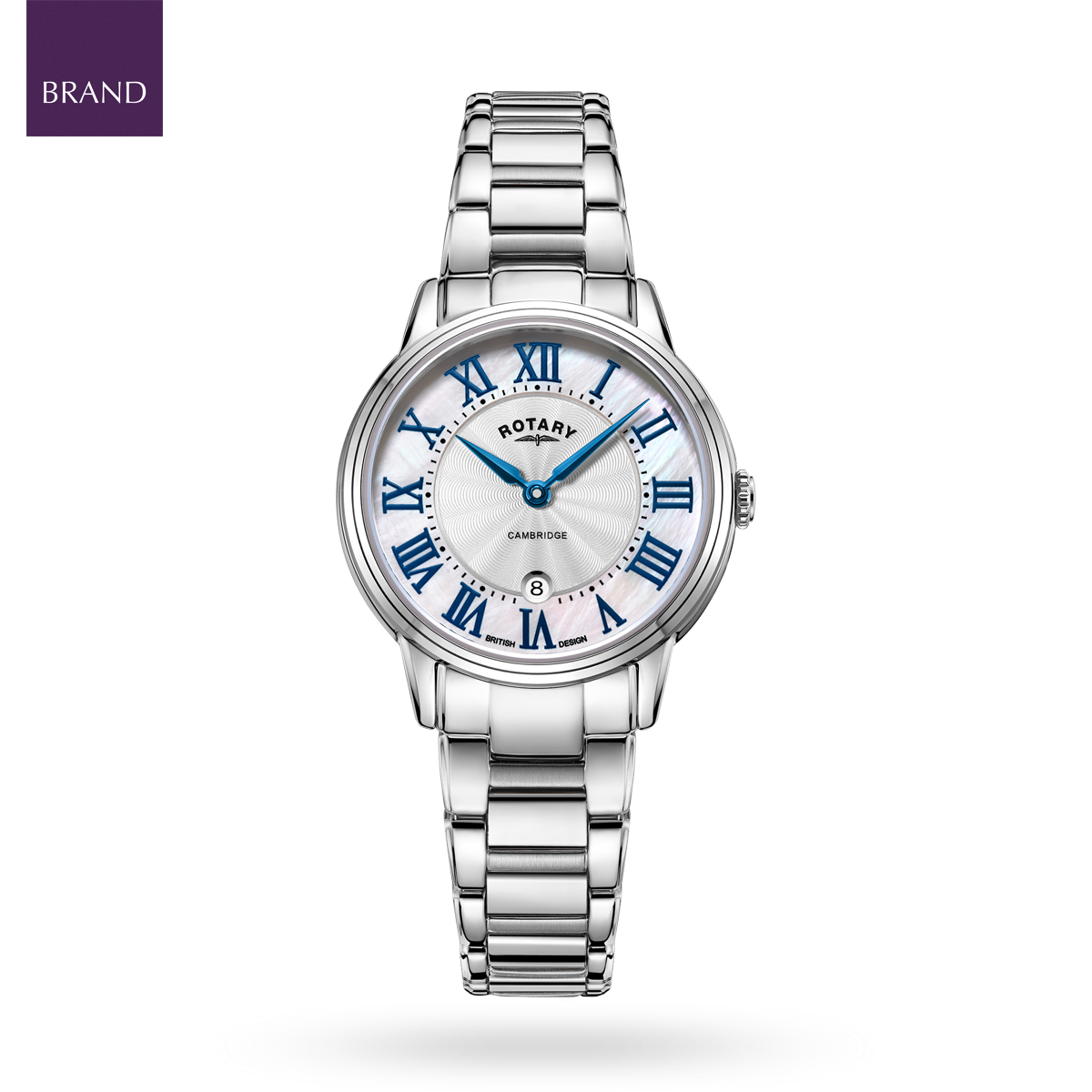 Rotary Cambridge Watch, Mother of Pearl Round Dial with Stainless Steel Bracelet - LB05425/07