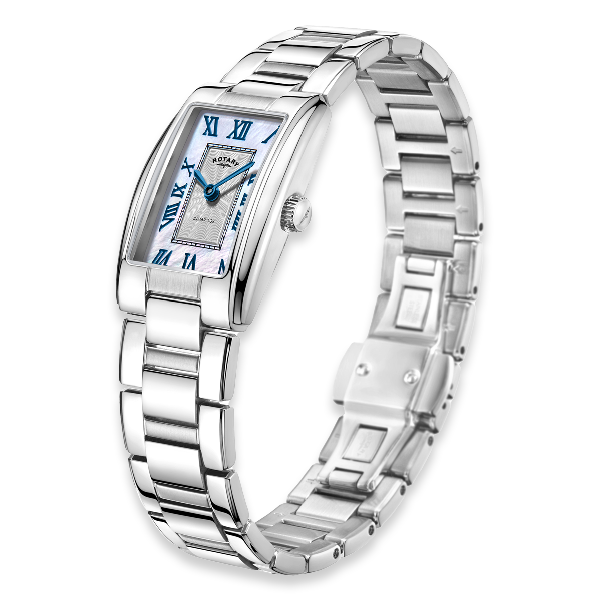Rotary Cambridge Watch, Mother of Pearl Rectangular Dial with Stainless Steel Bracelet - LB05435/07