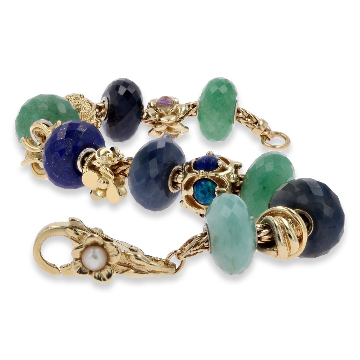 Trollbeads Exclusive 18ct Yellow Gold Lush Meadow on Inspiration Bracelet