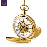 Rotary skeleton pocket best sale watch