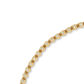 18ct Yellow Gold Diamond Set Bubble Tennis Bracelet