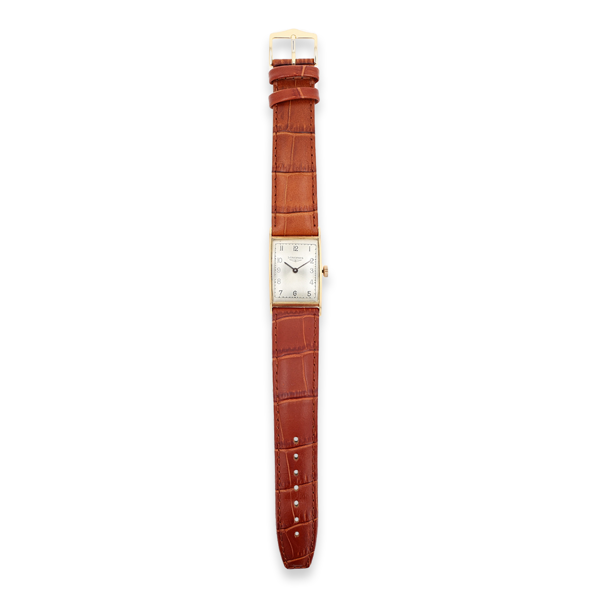 18ct Yellow Gold Solid Longines Rectangular Manual Wind Watch