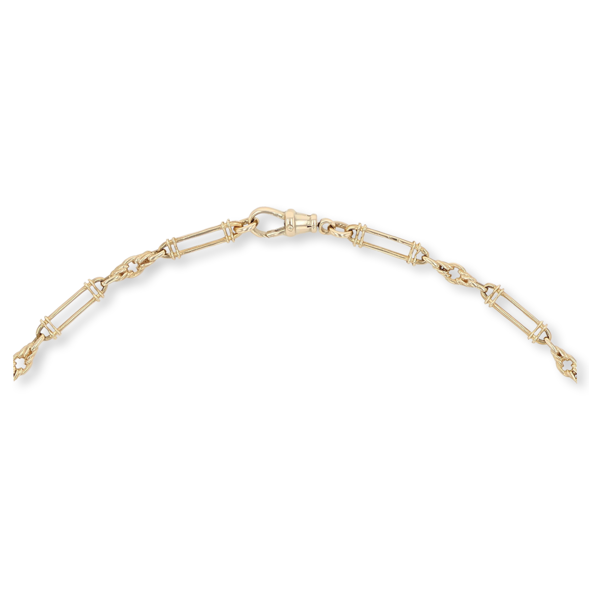 9ct Yellow Gold Trombone & Lover’s Knot Link Necklace