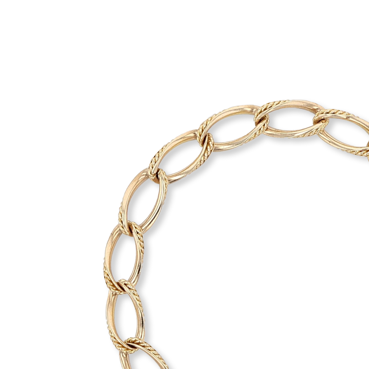 9ct Yellow Gold Fancy Link Charm Bracelet