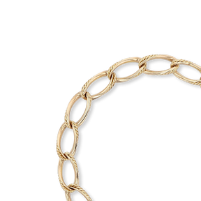 9ct Yellow Gold Fancy Link Charm Bracelet