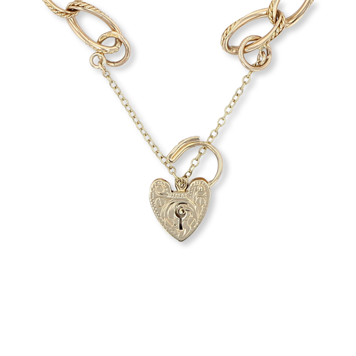 9ct Yellow Gold Fancy Link Charm Bracelet