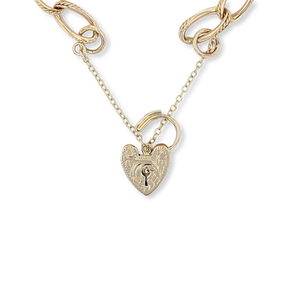 9ct Yellow Gold Fancy Link Charm Bracelet