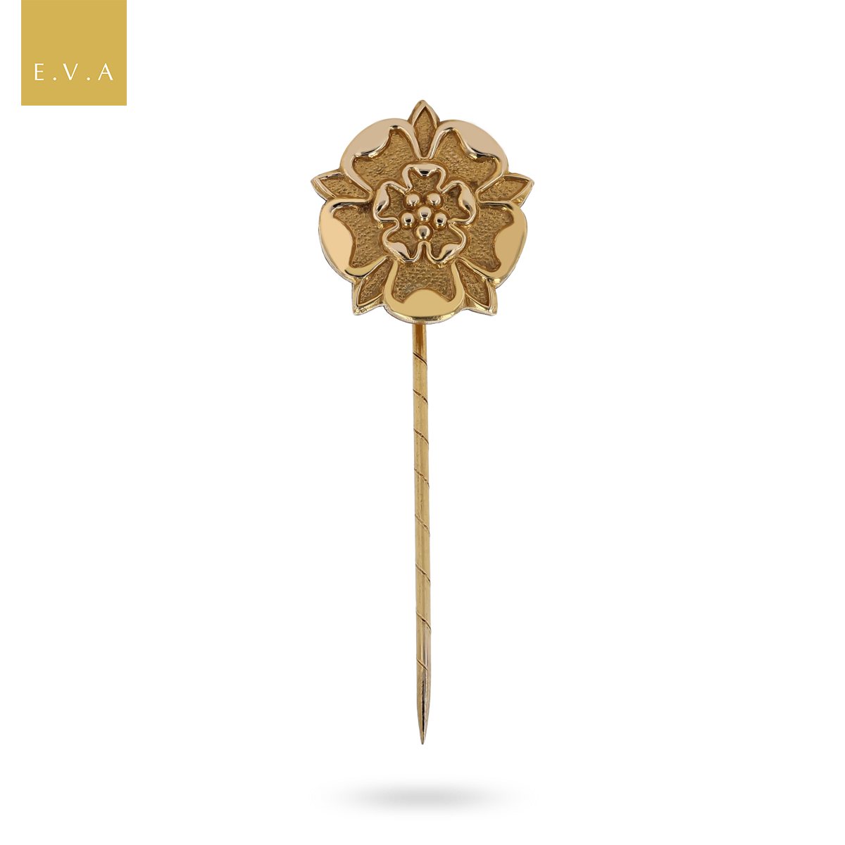 9ct Yellow Gold Tudor Rose Stick Pin