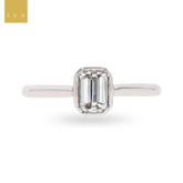 18ct White Gold Emerald Cut 0.60ct Diamond Solitaire Ring