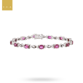 18ct White Gold Ruby & Diamond Set Sweetie Bracelet