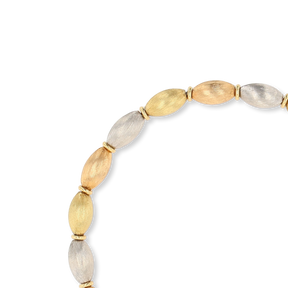 18ct Three Colour Gold Beaded Bracelet By Chiampesan