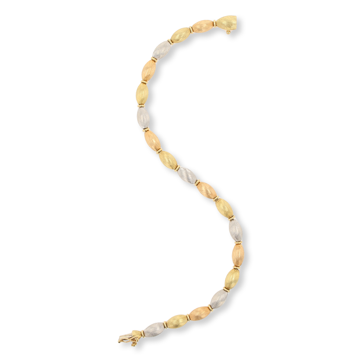 18ct Three Colour Gold Beaded Bracelet By Chiampesan