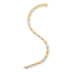 18ct Three Colour Gold Beaded Bracelet By Chiampesan