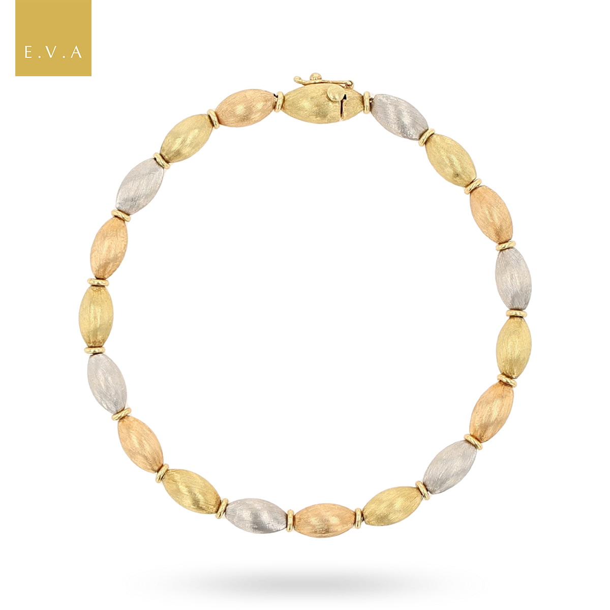 18ct Three Colour Gold Beaded Bracelet By Chiampesan