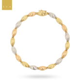 18ct Three Colour Gold Beaded Bracelet By Chiampesan