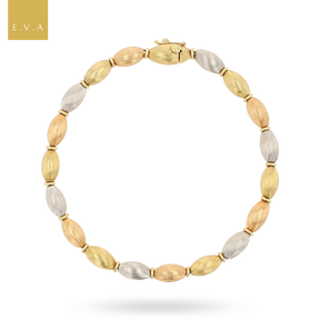 18ct Three Colour Gold Beaded Bracelet By Chiampesan