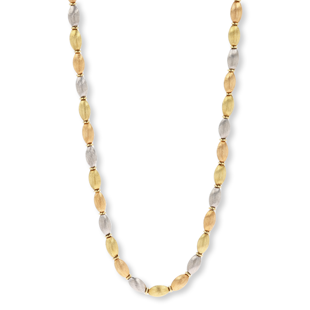 18ct Three Colour Gold Beaded Necklace By Chiampesan