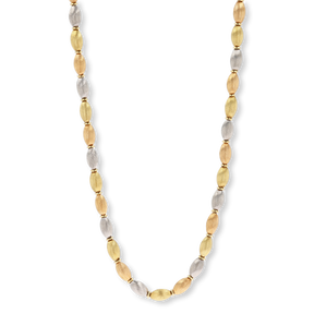 18ct Three Colour Gold Beaded Necklace By Chiampesan