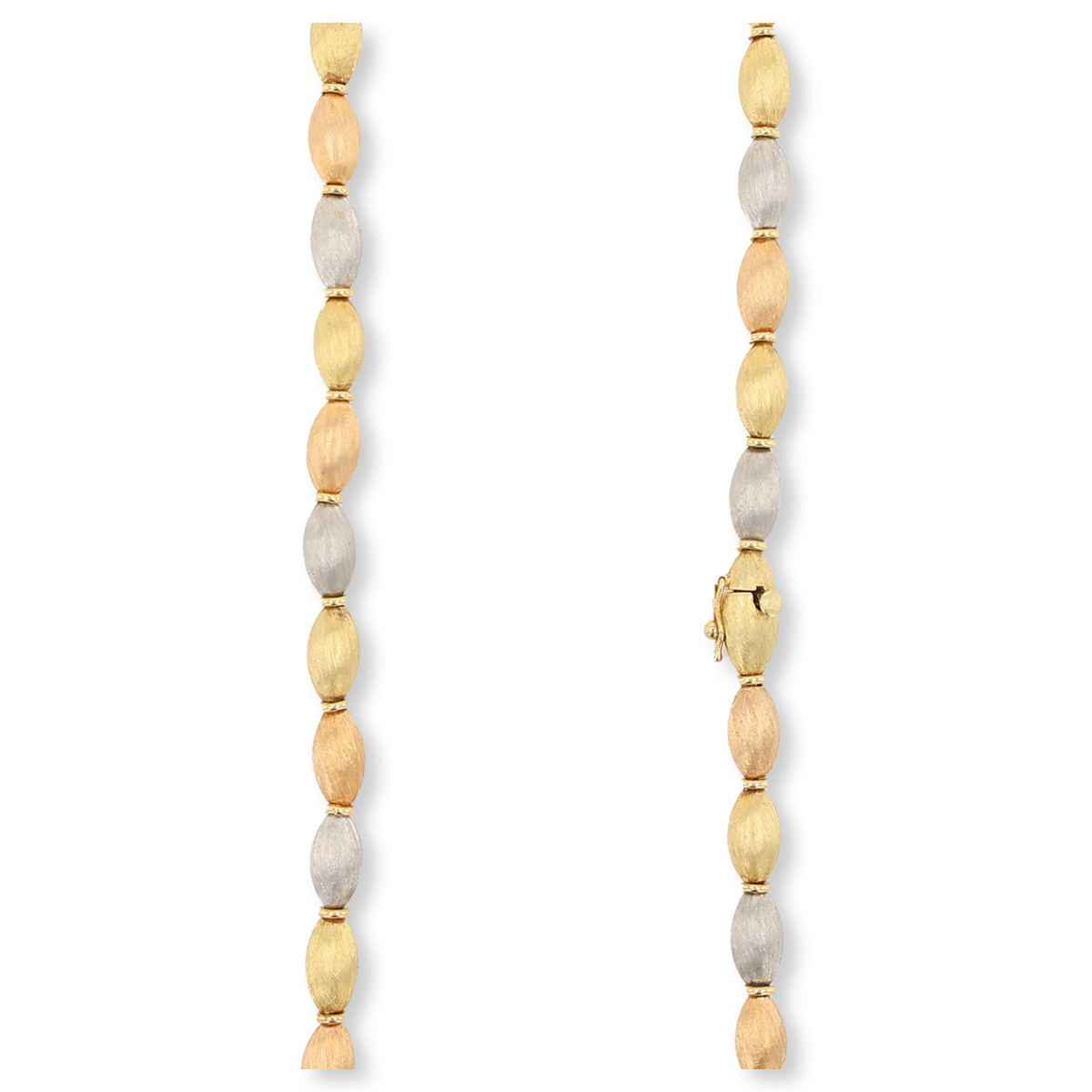 18ct Three Colour Gold Beaded Necklace By Chiampesan