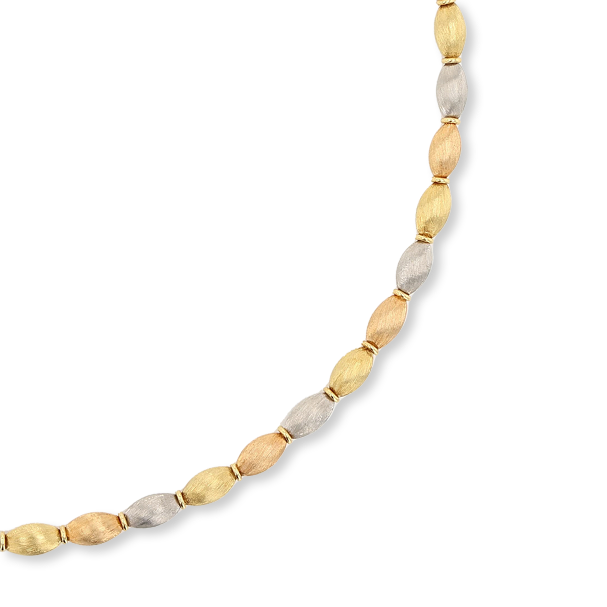 18ct Three Colour Gold Beaded Necklace By Chiampesan