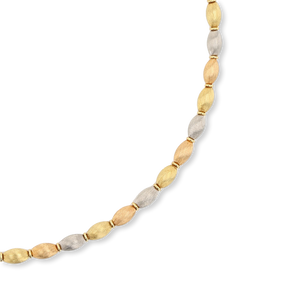 18ct Three Colour Gold Beaded Necklace By Chiampesan