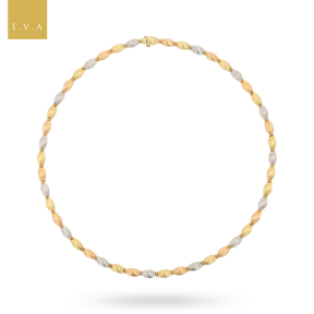 18ct Three Colour Gold Beaded Necklace By Chiampesan