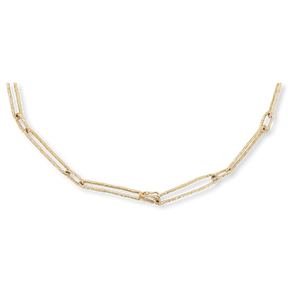 9ct Yellow Gold Hammered Link Necklace By Toye & Co