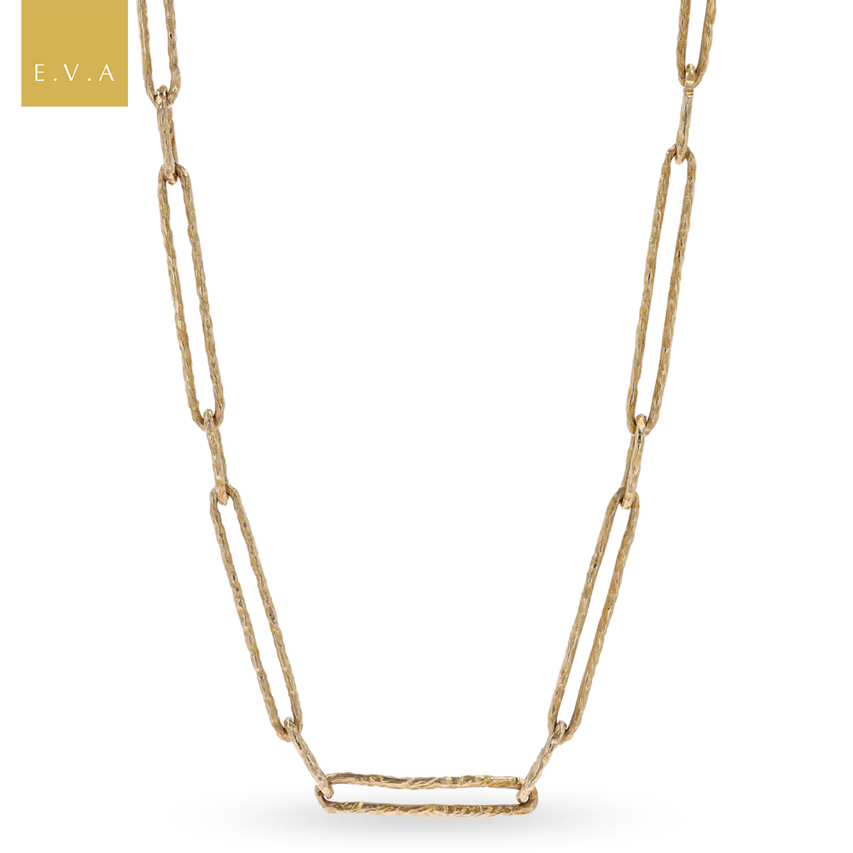 9ct Yellow Gold Hammered Link Necklace By Toye & Co