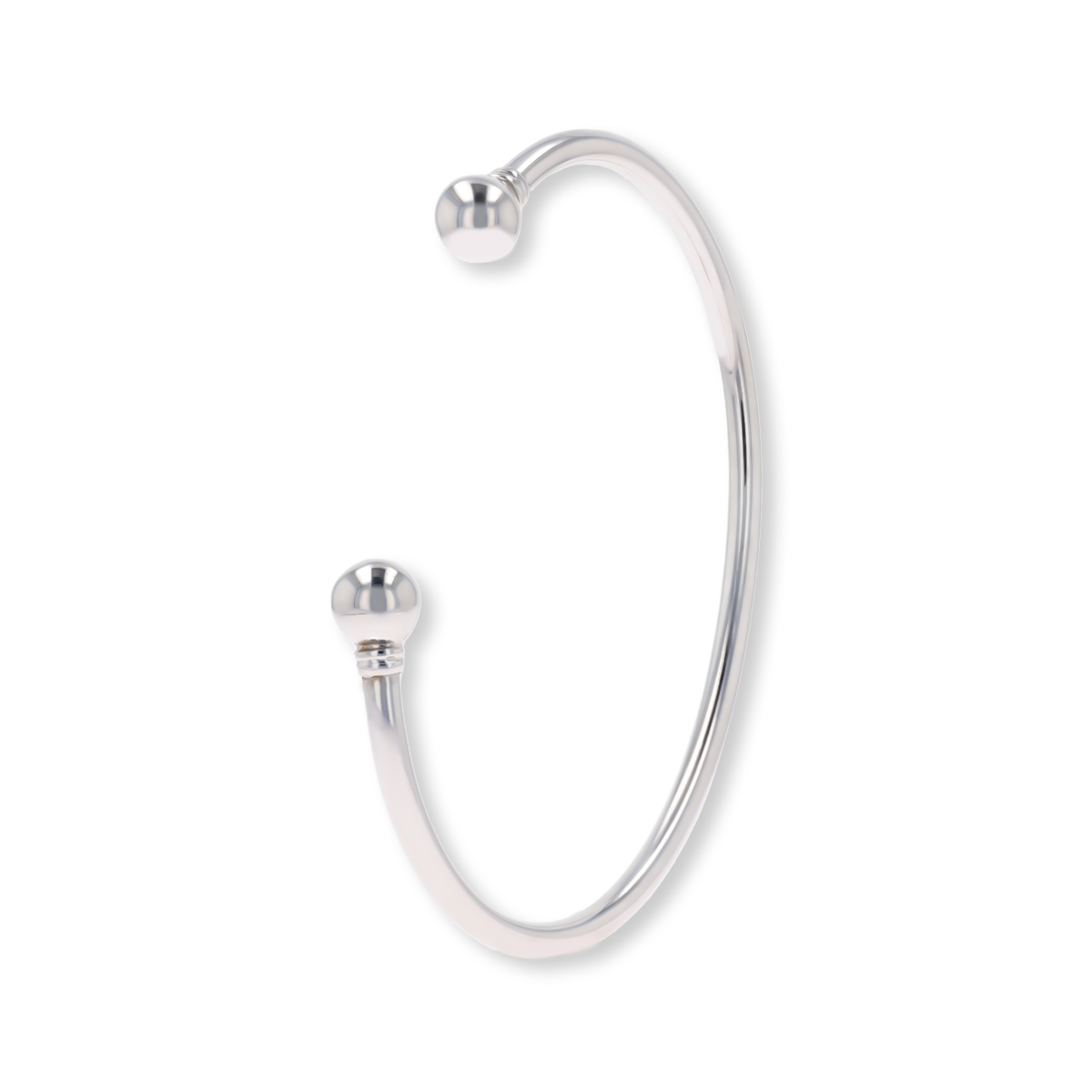9ct White Gold 2.5mm Wide Torque Bangle