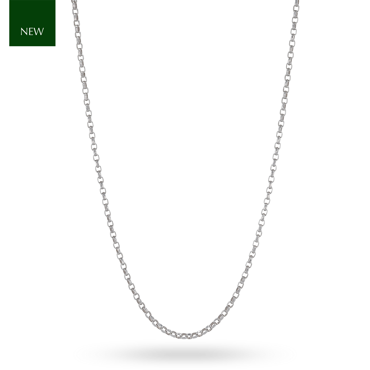 18ct White Gold 16-18" Diamond Cut Belcher Chain