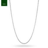 18ct White Gold 16-18" Diamond Cut Belcher Chain